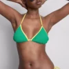 Kräuselt-Bikini-Oberteil mit kontrastierendem Dreieck