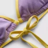 Kräuselt-Bikini-Oberteil mit kontrastierendem Dreieck