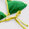 Kräuselt-Bikini-Oberteil mit kontrastierendem Dreieck