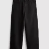Kurze Denim-Jeans mit weitem Bein