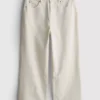 Kurze Denim-Jeans mit weitem Bein