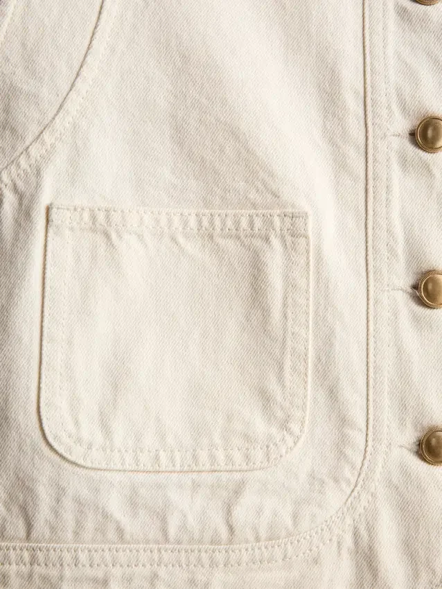 Kurze Weste aus Baumwolle mit Vordertasche