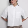 Kurzes, kastenförmiges Oxford-Shirt mit kurzen Ärmeln