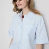 Kurzes, kastenförmiges Oxford-Shirt mit kurzen Ärmeln