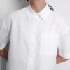 Kurzes, kastenförmiges Oxford-Shirt mit kurzen Ärmeln
