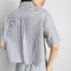 Kurzes, kastenförmiges Oxford-Shirt mit kurzen Ärmeln