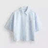 Kurzes, kastenförmiges Oxford-Shirt mit kurzen Ärmeln