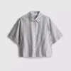 Kurzes, kastenförmiges Oxford-Shirt mit kurzen Ärmeln