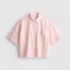 Kurzes, kastenförmiges Oxford-Shirt mit kurzen Ärmeln
