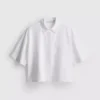 Kurzes, kastenförmiges Oxford-Shirt mit kurzen Ärmeln