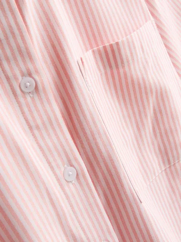 Kurzes, kastenförmiges Oxford-Shirt mit kurzen Ärmeln