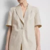 Kurzärmeliger Blazer aus Leinenmischung