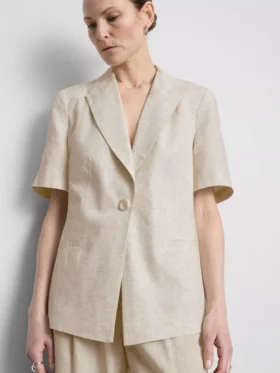 Kurzärmeliger Blazer aus Leinenmischung