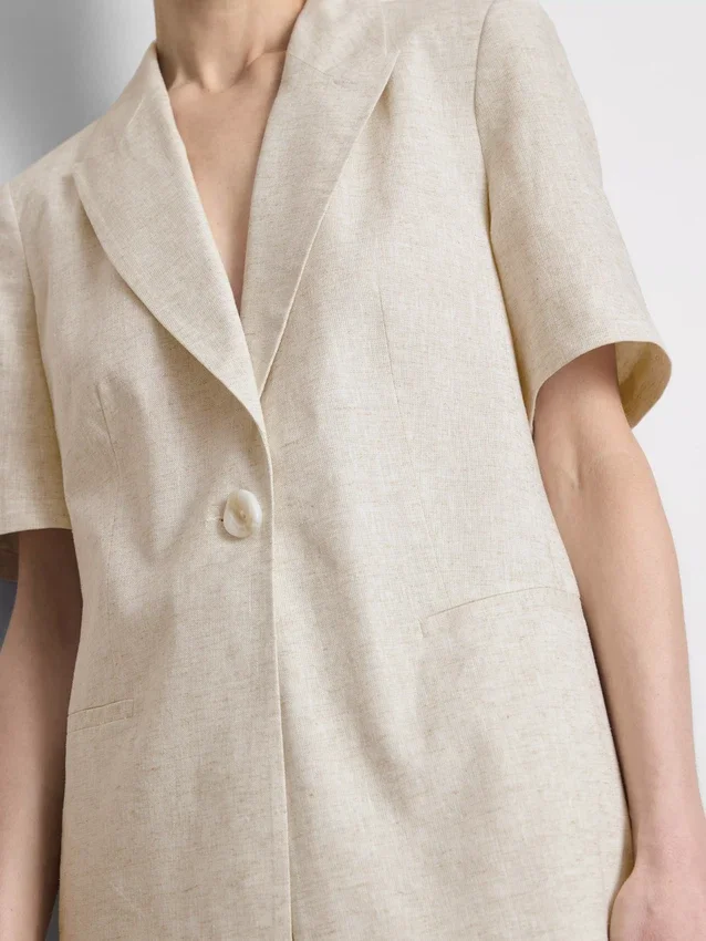 Kurzärmeliger Blazer aus Leinenmischung