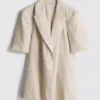 Kurzärmeliger Blazer aus Leinenmischung