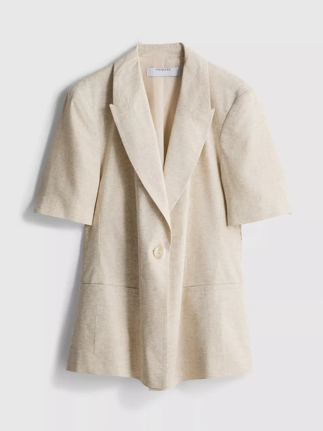 Kurzärmeliger Blazer aus Leinenmischung