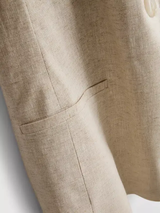 Kurzärmeliger Blazer aus Leinenmischung