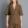 Kurzärmeliger Blazer mit Gürteldetail