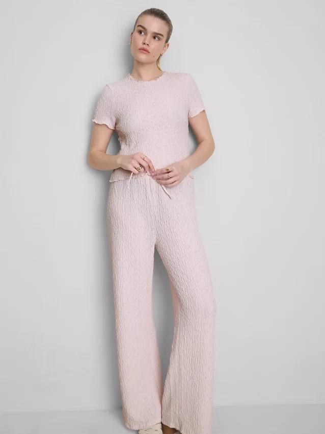 Kurzärmeliges Crinkle-Top