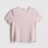 Kurzärmeliges Crinkle-Top