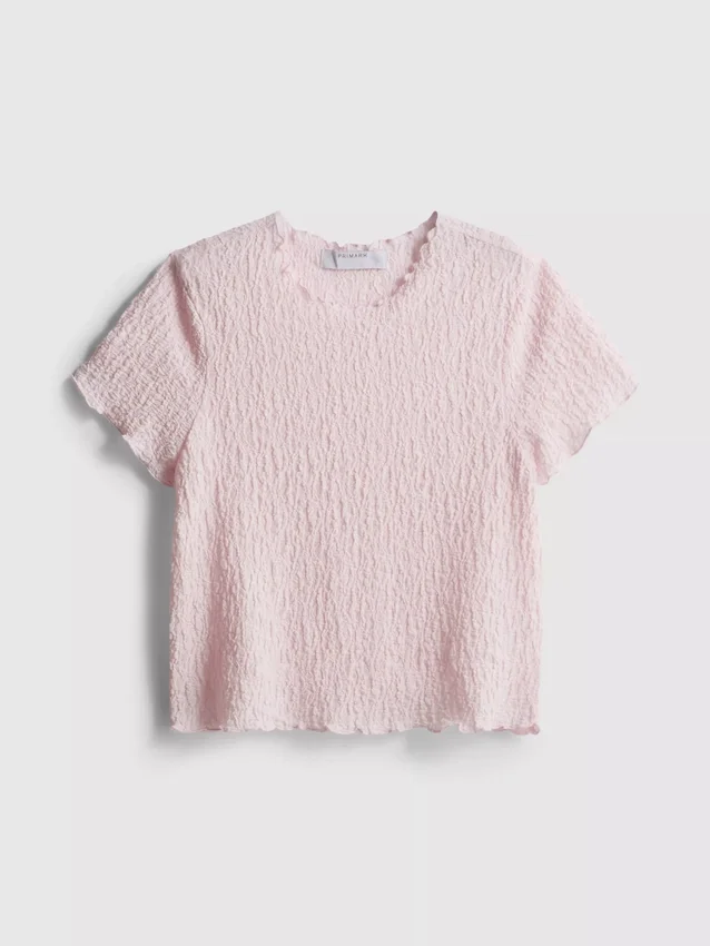 Kurzärmeliges Crinkle-Top