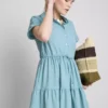Kurzärmeliges, gestuftes Minikleid
