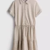 Kurzärmeliges, gestuftes Minikleid