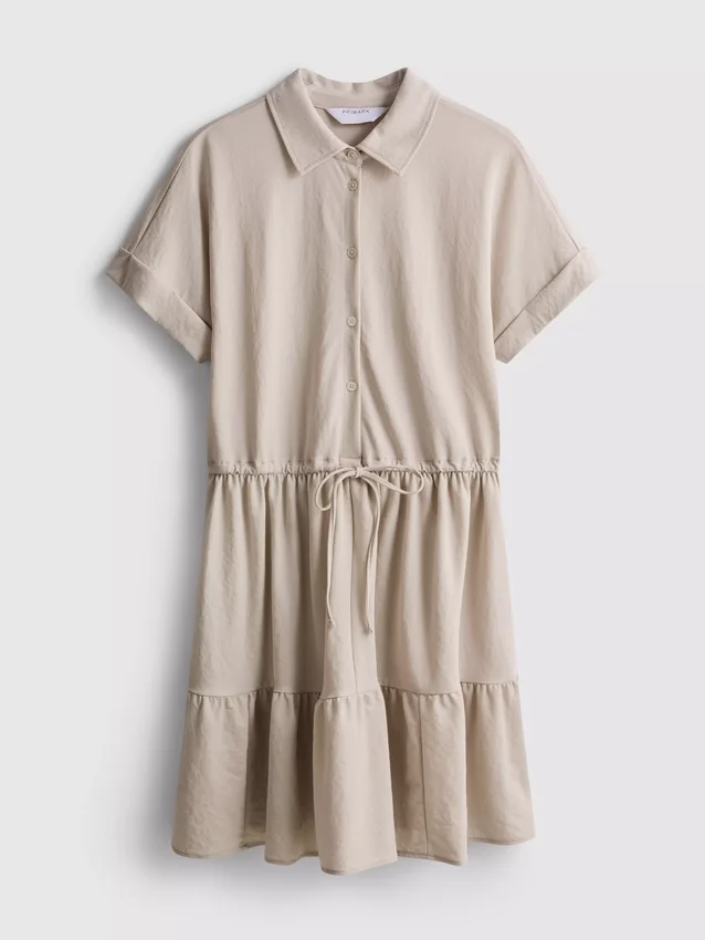 Kurzärmeliges, gestuftes Minikleid