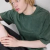 Kurzärmeliges, gewaschenes T-Shirt