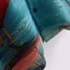 Kurzärmeliges Hemd mit Knöpfen und Flamingo-Print