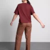 Kurzärmeliges Häkel-T-Shirt aus Baumwolle