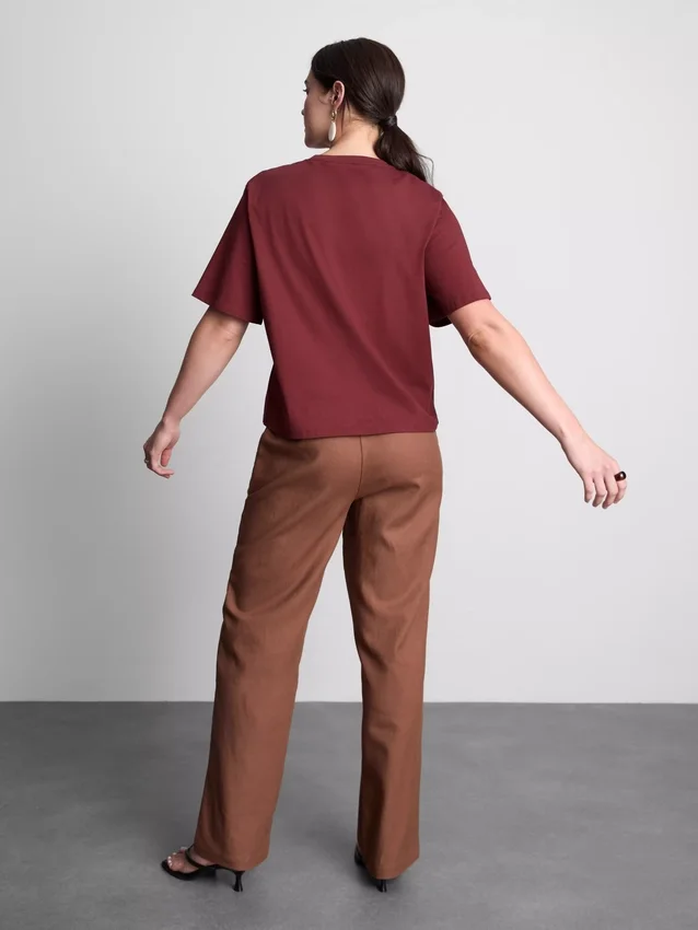 Kurzärmeliges Häkel-T-Shirt aus Baumwolle