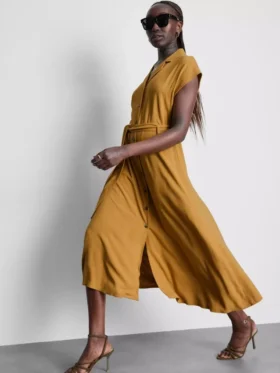 Kurzärmeliges Midi-Shirtkleid