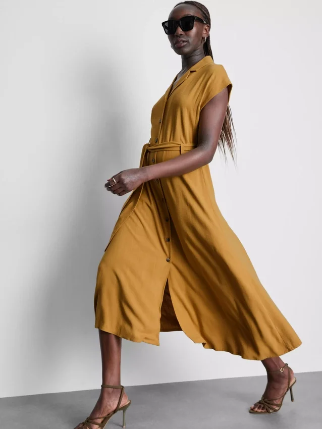 Kurzärmeliges Midi-Shirtkleid
