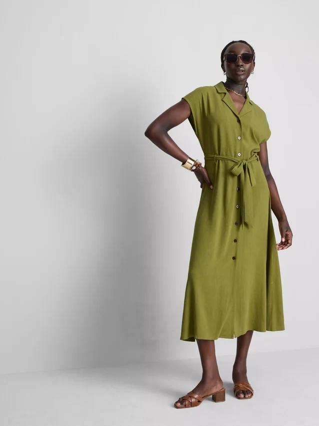 Kurzärmeliges Midi-Shirtkleid