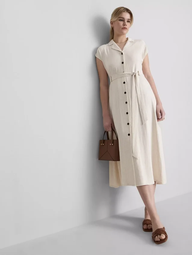 Kurzärmeliges Midi-Shirtkleid