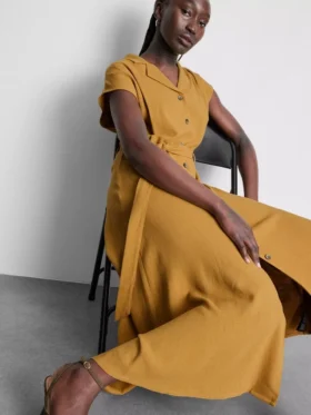 Kurzärmeliges Midi-Shirtkleid