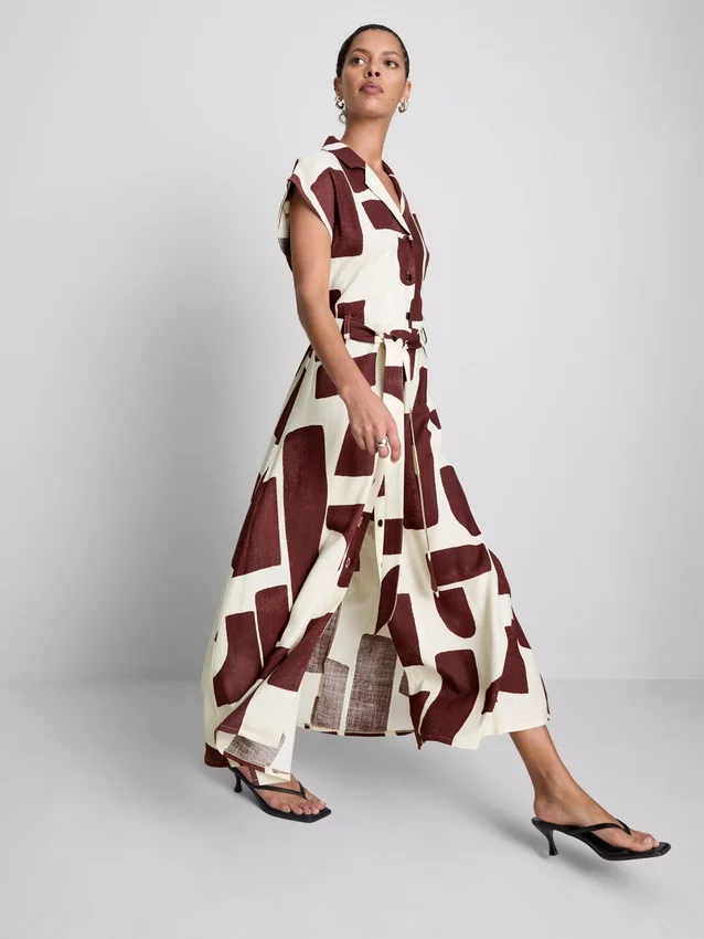 Kurzärmeliges Midi-Shirtkleid