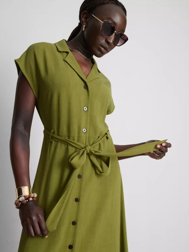 Kurzärmeliges Midi-Shirtkleid