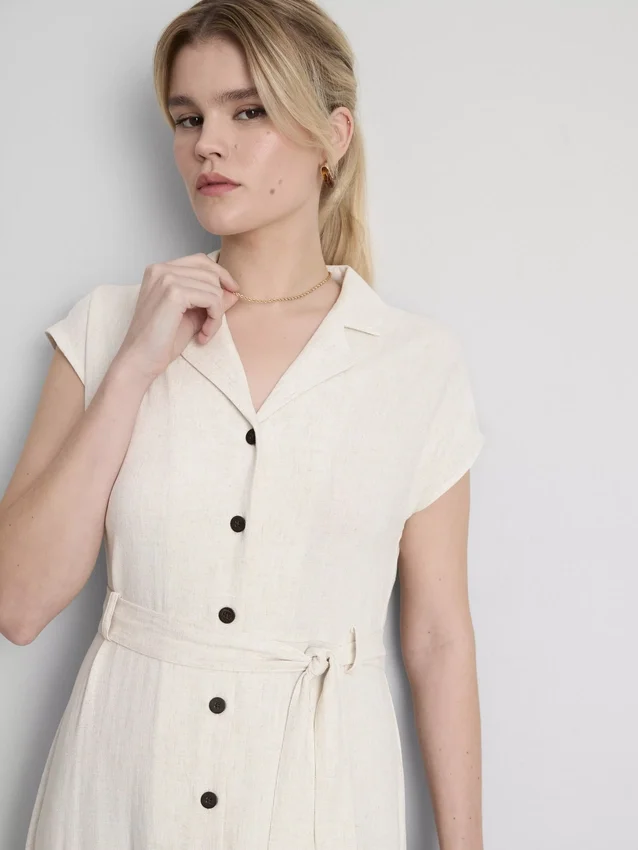 Kurzärmeliges Midi-Shirtkleid