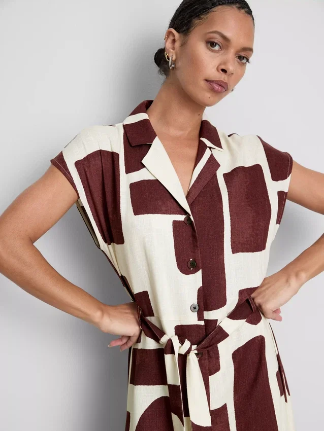 Kurzärmeliges Midi-Shirtkleid
