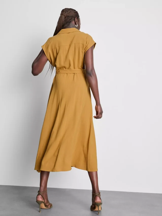 Kurzärmeliges Midi-Shirtkleid