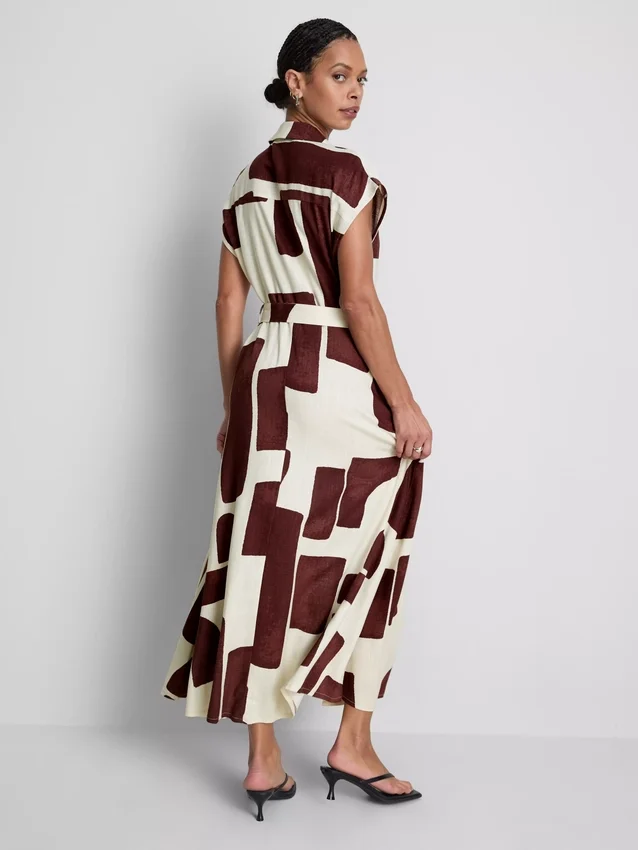 Kurzärmeliges Midi-Shirtkleid
