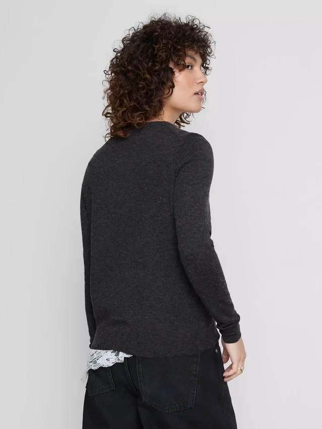 Langarm-Cardigan mit Rundhalsausschnitt