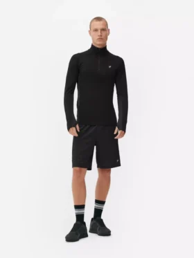 Langarm-Sportshirt mit Viertelreissverschluss