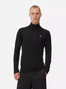 Langarm-Sportshirt mit Viertelreissverschluss