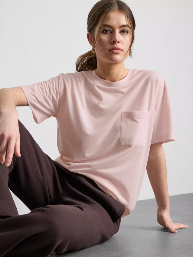 Langarm-T-Shirt mit Rundhalsausschnitt