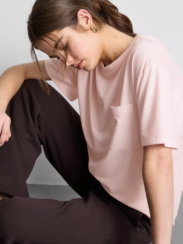 Langarm-T-Shirt mit Rundhalsausschnitt