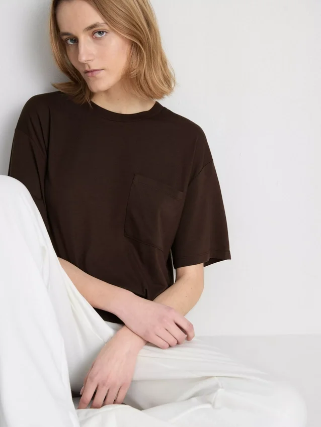 Langarm-T-Shirt mit Rundhalsausschnitt
