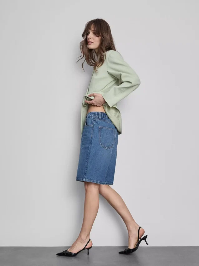 Lange Bermudashorts aus Baumwoll-Denim